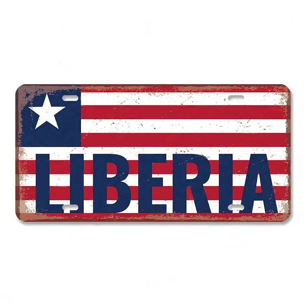 Flag License Plate Collection - Decorative Metal Tin Signs