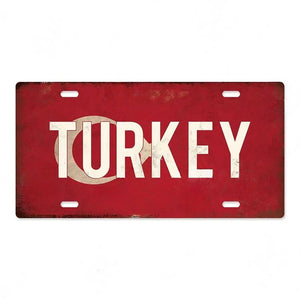 Flag License Plate Collection - Decorative Metal Tin Signs