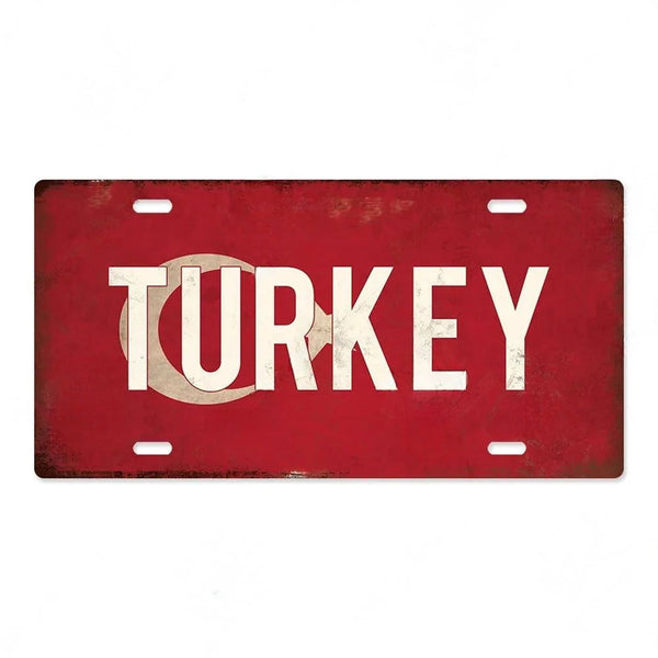 Flag License Plate Collection - Decorative Metal Tin Signs