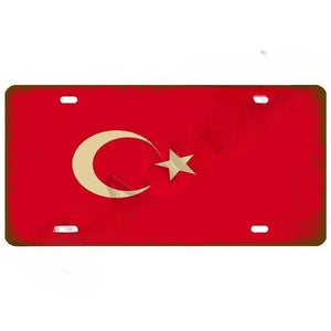 Flag License Plate Collection - Decorative Metal Tin Signs