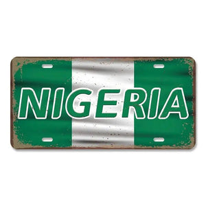 Flag License Plate Collection - Decorative Metal Tin Signs