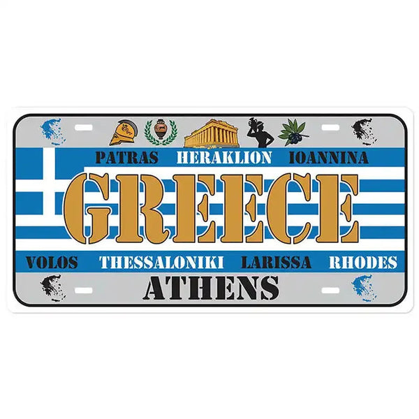 Flag License Plate Collection - Decorative Metal Tin Signs