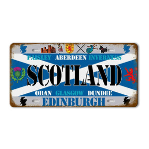 Flag License Plate Collection - Decorative Metal Tin Signs