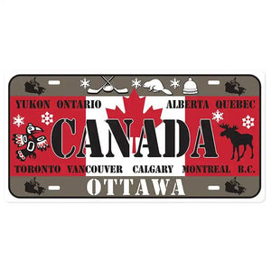 Flag License Plate Collection - Decorative Metal Tin Signs