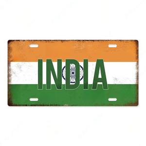 Flag License Plate Collection - Decorative Metal Tin Signs