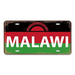 Flag License Plate Collection - Decorative Metal Tin Signs