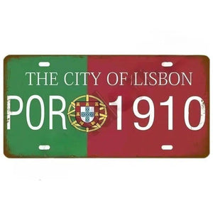 Flag License Plate Collection - Decorative Metal Tin Signs