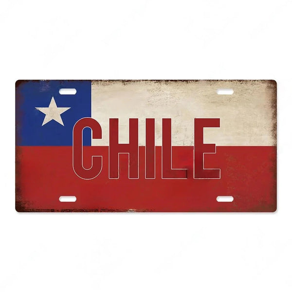 Flag License Plate Collection - Decorative Metal Tin Signs