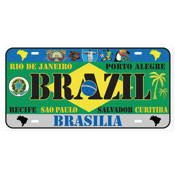 Flag License Plate Collection - Decorative Metal Tin Signs