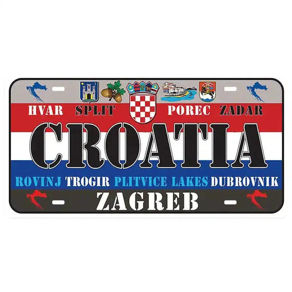 Flag License Plate Collection - Decorative Metal Tin Signs