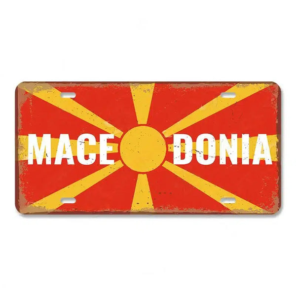 Flag License Plate Collection - Decorative Metal Tin Signs