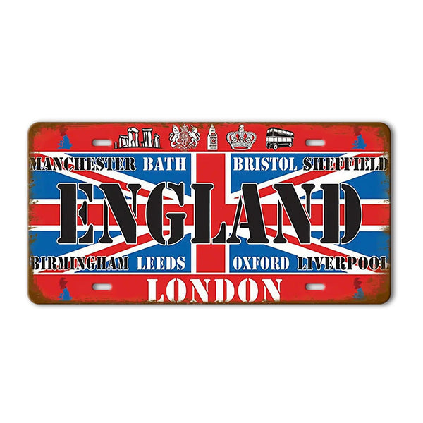 Flag License Plate Collection - Decorative Metal Tin Signs