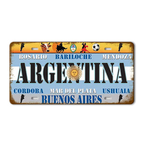 Flag License Plate Collection - Decorative Metal Tin Signs