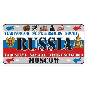 Flag License Plate Collection - Decorative Metal Tin Signs