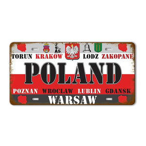 Flag License Plate Collection - Decorative Metal Tin Signs