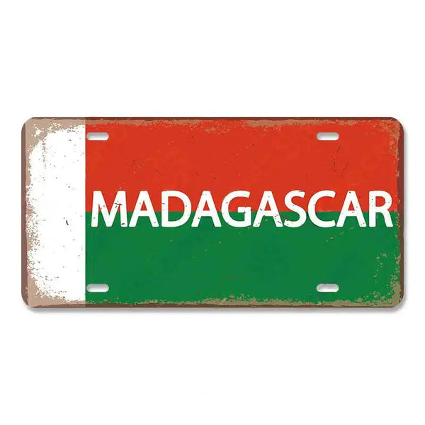 Flag License Plate Collection - Decorative Metal Tin Signs