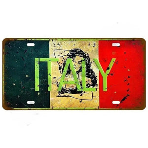 Flag License Plate Collection - Decorative Metal Tin Signs