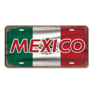 Flag License Plate Collection - Decorative Metal Tin Signs