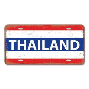 Flag License Plate Collection - Decorative Metal Tin Signs