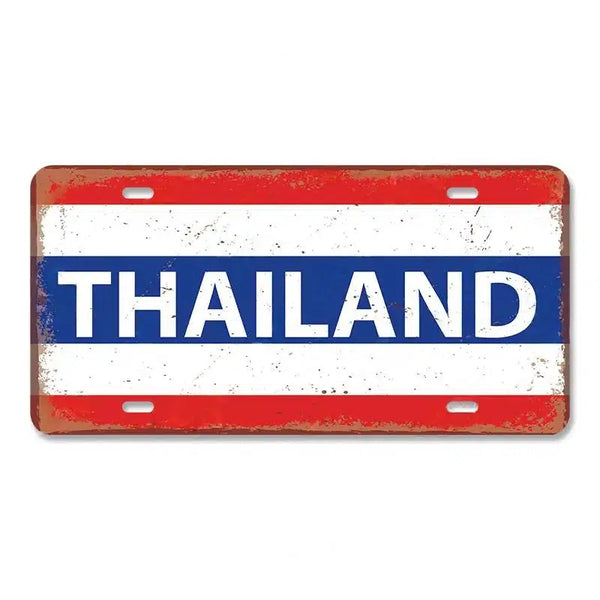 Flag License Plate Collection - Decorative Metal Tin Signs