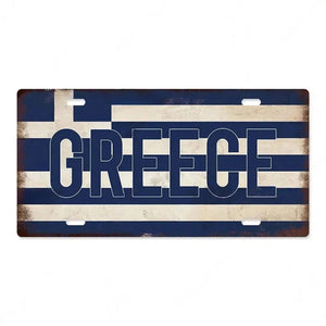 Flag License Plate Collection - Decorative Metal Tin Signs