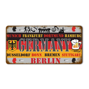 Flag License Plate Collection - Decorative Metal Tin Signs