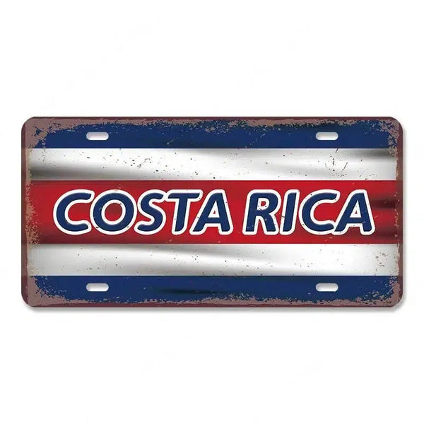 Flag License Plate Collection - Decorative Metal Tin Signs