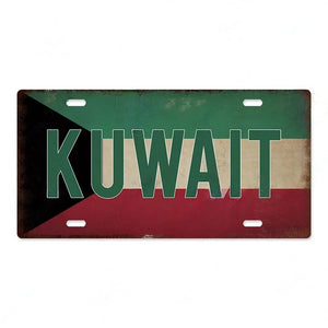 Flag License Plate Collection - Decorative Metal Tin Signs