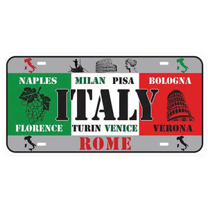 Flag License Plate Collection - Decorative Metal Tin Signs