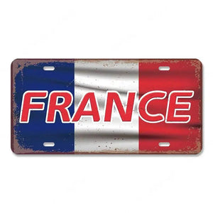 Flag License Plate Collection - Decorative Metal Tin Signs