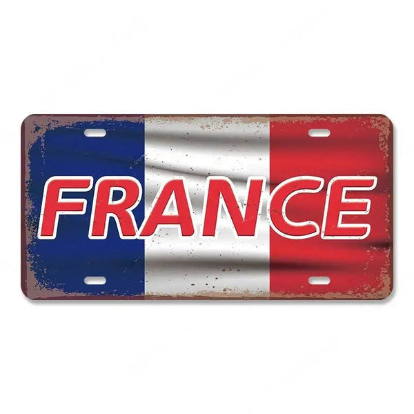 Flag License Plate Collection - Decorative Metal Tin Signs