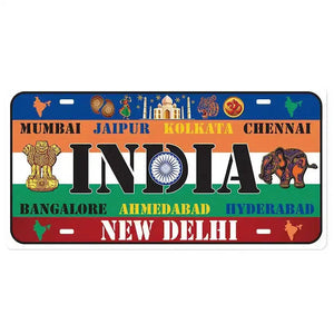 Flag License Plate Collection - Decorative Metal Tin Signs