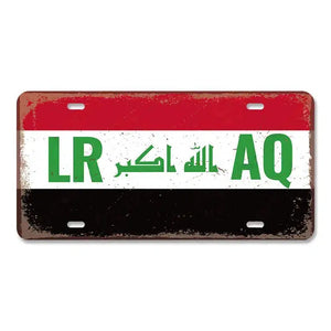 Flag License Plate Collection - Decorative Metal Tin Signs