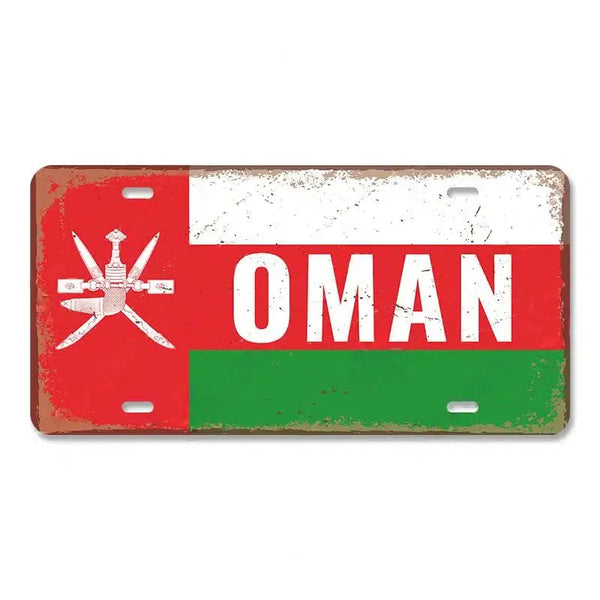 Flag License Plate Collection - Decorative Metal Tin Signs