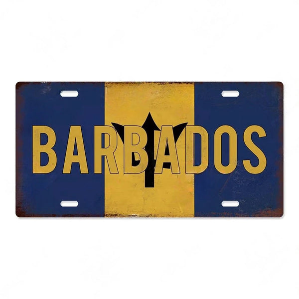 Flag License Plate Collection - Decorative Metal Tin Signs