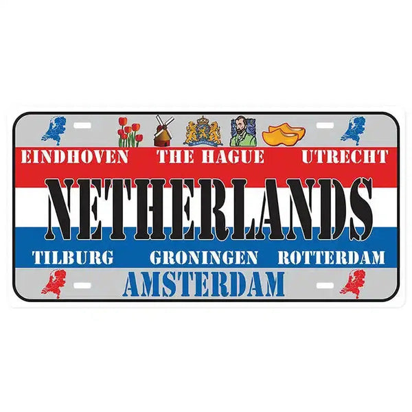 Flag License Plate Collection - Decorative Metal Tin Signs