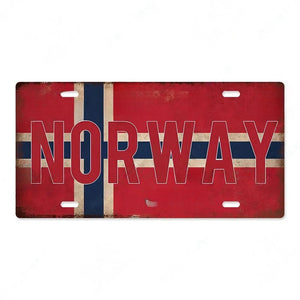 Flag License Plate Collection - Decorative Metal Tin Signs