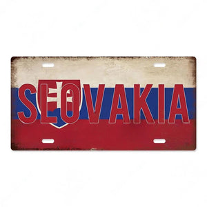 Flag License Plate Collection - Decorative Metal Tin Signs