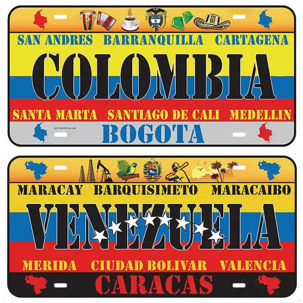 Flag License Plate Collection - Decorative Metal Tin Signs