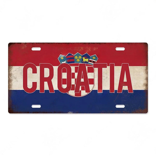 Flag License Plate Collection - Decorative Metal Tin Signs