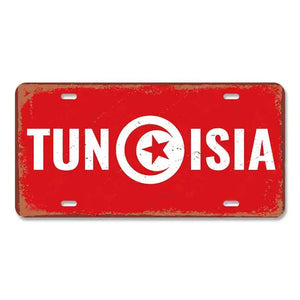 Flag License Plate Collection - Decorative Metal Tin Signs