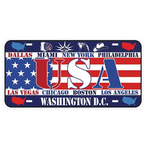 Flag License Plate Collection - Decorative Metal Tin Signs