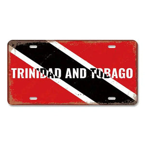 Flag License Plate Collection - Decorative Metal Tin Signs