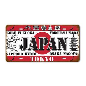 Flag License Plate Collection - Decorative Metal Tin Signs