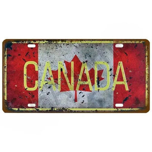 Flag License Plate Collection - Decorative Metal Tin Signs