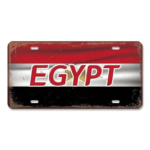 Flag License Plate Collection - Decorative Metal Tin Signs