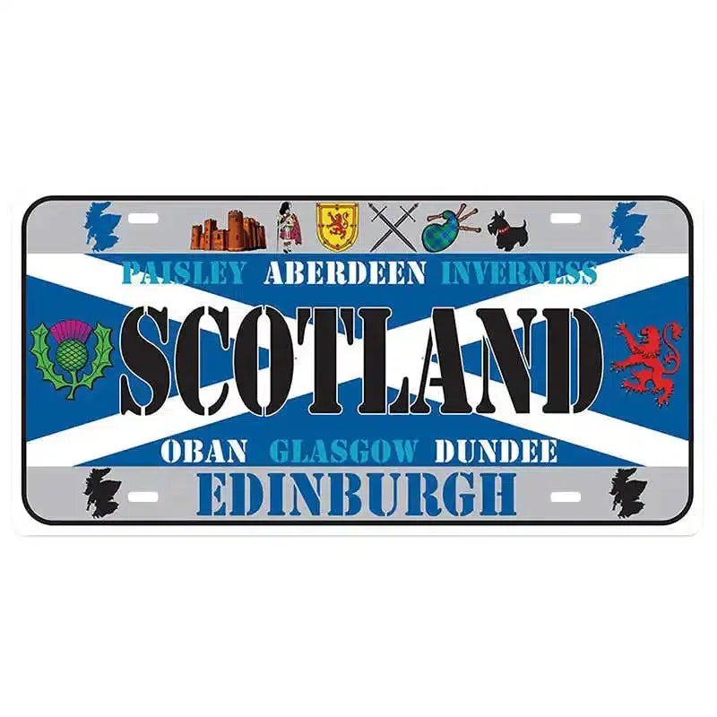 Flag License Plate Collection - Decorative Metal Tin Signs