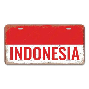 Flag License Plate Collection - Decorative Metal Tin Signs