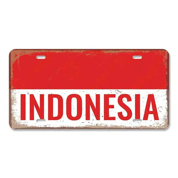 Flag License Plate Collection - Decorative Metal Tin Signs