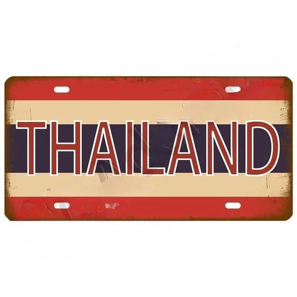 Flag License Plate Collection - Decorative Metal Tin Signs